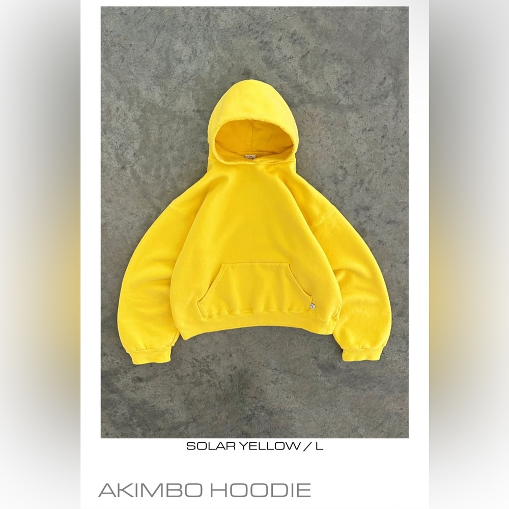 BRAND NEW AKIMBO HOODIE! Size Large, Yellow. Never worn with original packaging